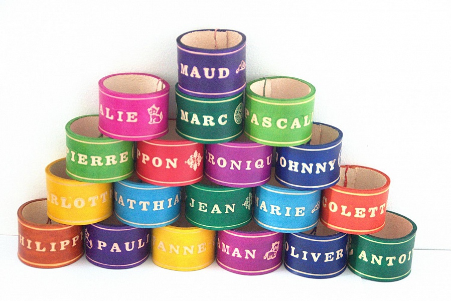 Rond de serviette personnalisable au pr&eacute;nom